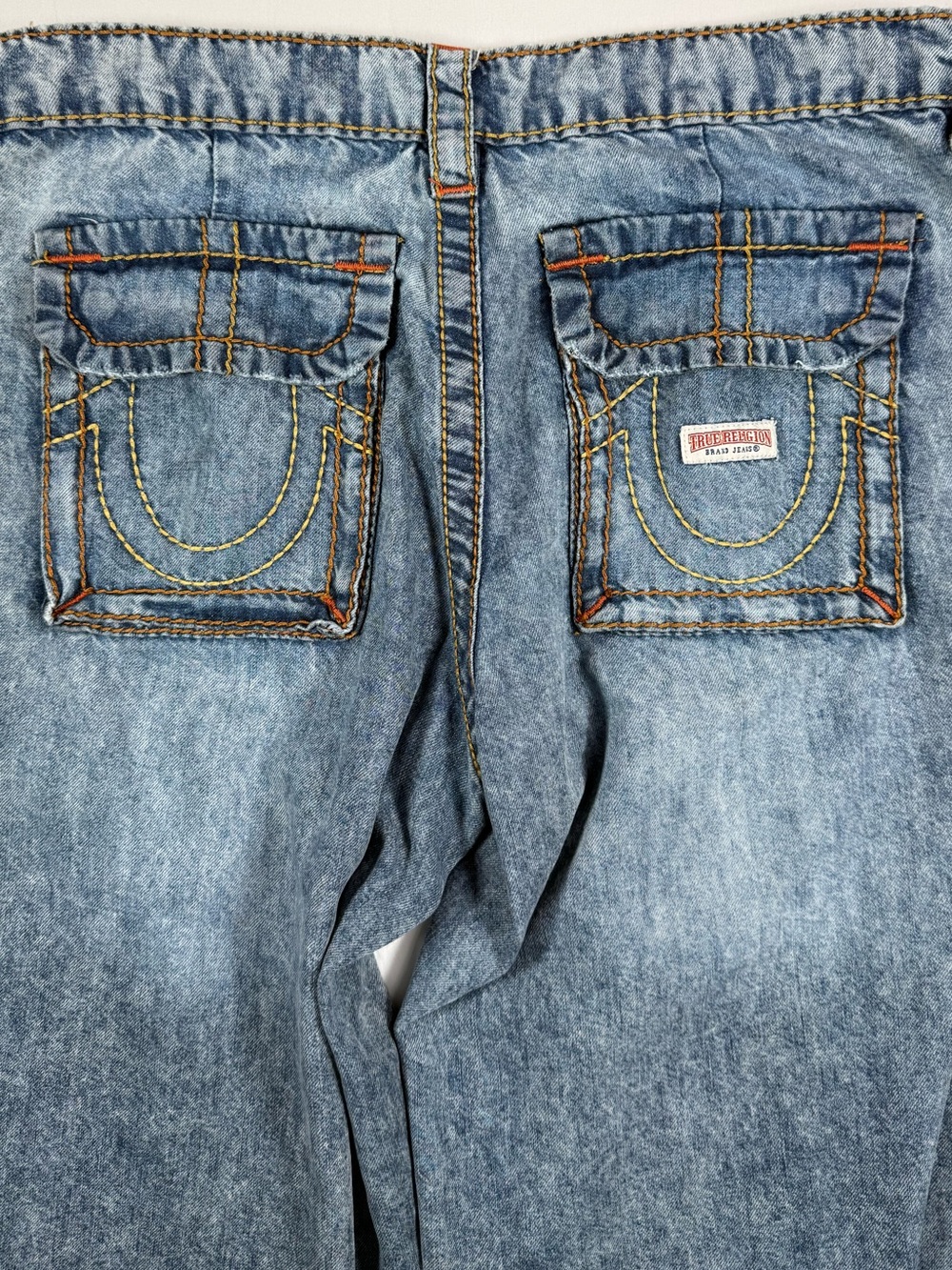 TRUE RELIGION Womens Jessie Super Baggy Cargo Big T Jogger Jeans 28 Y2K Skater - Picture 9 of 16